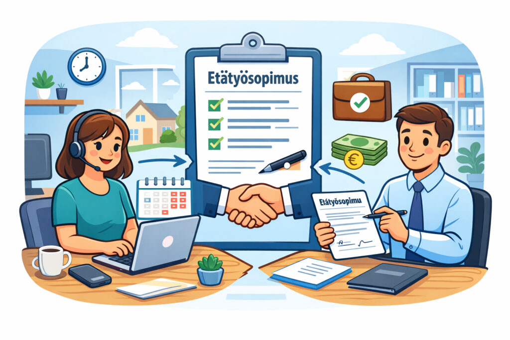 Esimiehen kanssa sovittu etätyösopimus – malli ja ehdot