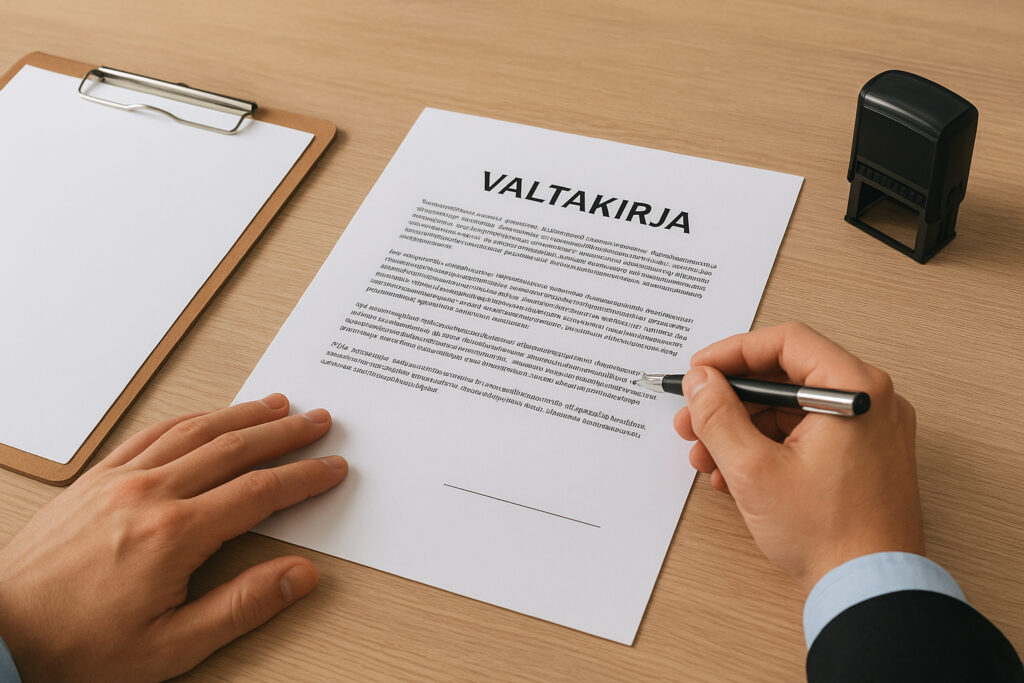 Valtakirjan laatiminen eri tilanteisiin (pankki, viranomaiset)