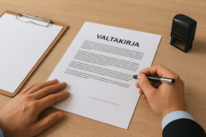 Valtakirjan laatiminen eri tilanteisiin (pankki, viranomaiset)