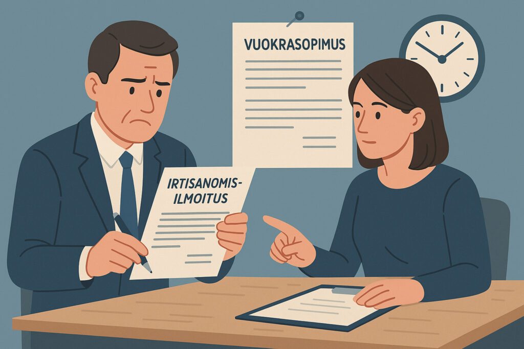 Vuokralaisen irtisanominen: asiakirjat ja irtisanomisaika