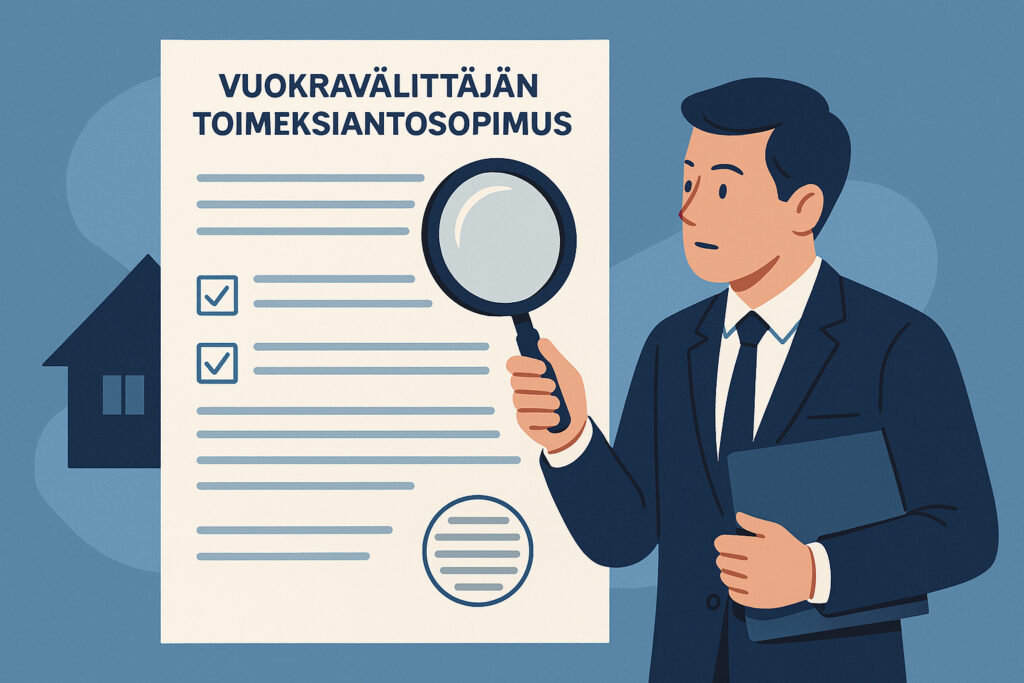 Vuokravälittäjän toimeksiantosopimus – mitä lukee pienellä?