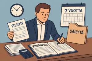 Yrittäjän tiliote ja kirjanpitoasiakirjat: säilytysajat